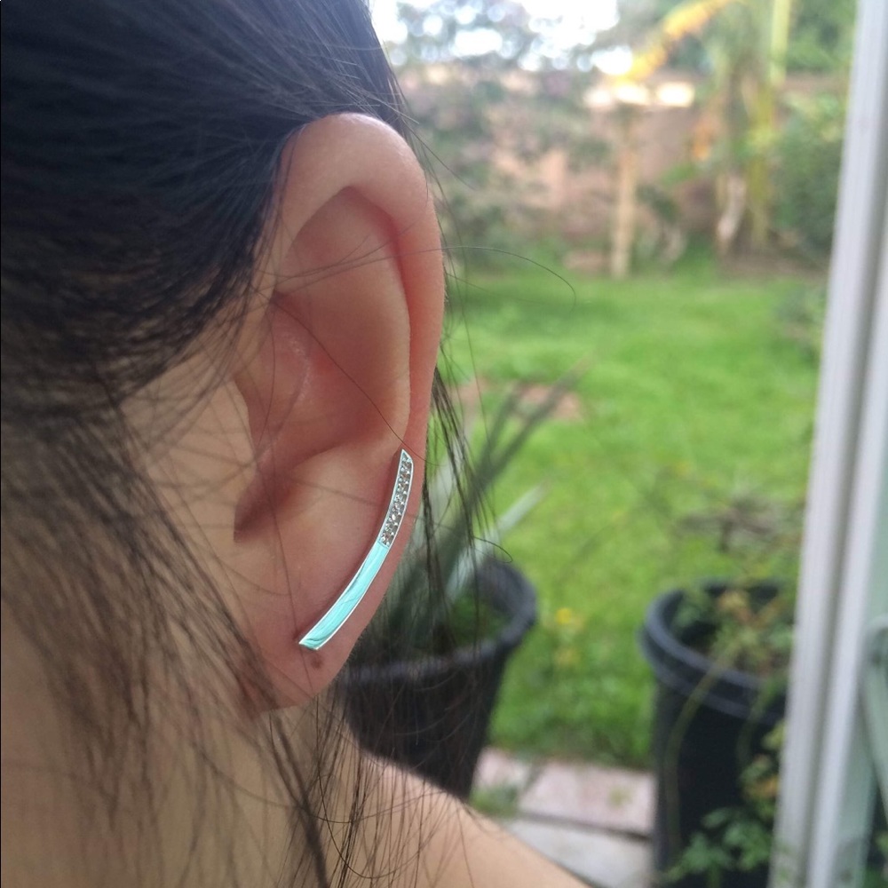 925 Sterling Silver Gold Climbing Earrings